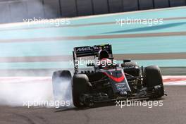 Jenson Button (GBR), McLaren Honda  27.11.2015. Formula 1 World Championship, Rd 19, Abu Dhabi Grand Prix, Yas Marina Circuit, Abu Dhabi, Practice Day.