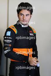 Sergio Perez (MEX) Sahara Force India F1. 27.11.2015. Formula 1 World Championship, Rd 19, Abu Dhabi Grand Prix, Yas Marina Circuit, Abu Dhabi, Practice Day.