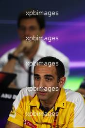 Cyril Abiteboul (FRA) Renault Sport F1 Managing Director in the FIA Press Conference. 27.11.2015. Formula 1 World Championship, Rd 19, Abu Dhabi Grand Prix, Yas Marina Circuit, Abu Dhabi, Practice Day.