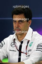 Toto Wolff (GER) Mercedes AMG F1 Shareholder and Executive Director in the FIA Press Conference. 27.11.2015. Formula 1 World Championship, Rd 19, Abu Dhabi Grand Prix, Yas Marina Circuit, Abu Dhabi, Practice Day.