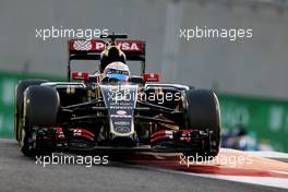 Romain Grosjean (FRA), Lotus F1 Team  29.11.2015. Formula 1 World Championship, Rd 19, Abu Dhabi Grand Prix, Yas Marina Circuit, Abu Dhabi, Race Day.