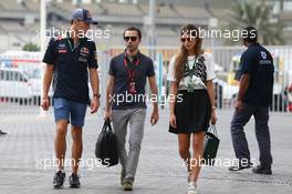 (L to R): Pierre Gasly (FRA) Red Bull Racing RB11 Test Driver with Nicolas Todt (FRA) Driver Manager. 28.11.2015. Formula 1 World Championship, Rd 19, Abu Dhabi Grand Prix, Yas Marina Circuit, Abu Dhabi, Qualifying Day.