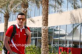Fabio Leimer (SUI) Manor Marussia F1 Team Test and Reserve Driver. 28.11.2015. Formula 1 World Championship, Rd 19, Abu Dhabi Grand Prix, Yas Marina Circuit, Abu Dhabi, Qualifying Day.