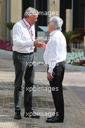 (L to R): Marcello Lotti (ITA) TCR International Series Chief Executive with Bernie Ecclestone (GBR). 28.11.2015. Formula 1 World Championship, Rd 19, Abu Dhabi Grand Prix, Yas Marina Circuit, Abu Dhabi, Qualifying Day.