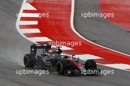 Fernando Alonso (ESP) McLaren MP4-30. 23.10.2015. Formula 1 World Championship, Rd 16, United States Grand Prix, Austin, Texas, USA, Practice Day.