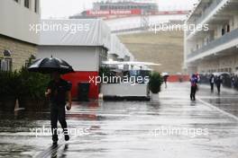 Heavy rainfall delays the start of FP2. 23.10.2015. Formula 1 World Championship, Rd 16, United States Grand Prix, Austin, Texas, USA, Practice Day.
