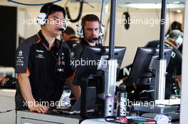 Jun Matsuzaki (JPN) Sahara Force India F1 Team Senior Tyre Engineer. 23.10.2015. Formula 1 World Championship, Rd 16, United States Grand Prix, Austin, Texas, USA, Practice Day.