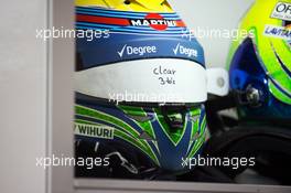 The helmet of Felipe Massa (BRA) Williams. 23.10.2015. Formula 1 World Championship, Rd 16, United States Grand Prix, Austin, Texas, USA, Practice Day.