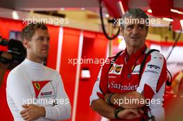 (L to R): Sebastian Vettel (GER) Ferrari with Maurizio Arrivabene (ITA) Ferrari Team Principal. 23.10.2015. Formula 1 World Championship, Rd 16, United States Grand Prix, Austin, Texas, USA, Practice Day.