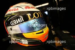 The helmet of Romain Grosjean (FRA) Lotus F1 Team. 23.10.2015. Formula 1 World Championship, Rd 16, United States Grand Prix, Austin, Texas, USA, Practice Day.
