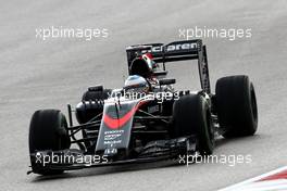 Fernando Alonso (ESP), McLaren Honda  23.10.2015. Formula 1 World Championship, Rd 16, United States Grand Prix, Austin, Texas, USA, Practice Day.