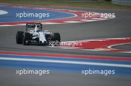 Valtteri Bottas (FIN) Williams FW37. 23.10.2015. Formula 1 World Championship, Rd 16, United States Grand Prix, Austin, Texas, USA, Practice Day.