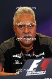 Dr. Vijay Mallya (IND) Sahara Force India F1 Team Owner in the FIA Press Conference. 23.10.2015. Formula 1 World Championship, Rd 16, United States Grand Prix, Austin, Texas, USA, Practice Day.