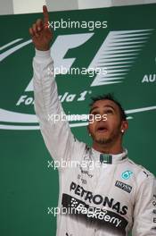 1st place and world champion Lewis Hamilton (GBR) Mercedes AMG F1. 25.10.2015. Formula 1 World Championship, Rd 16, United States Grand Prix, Austin, Texas, USA, Race Day.