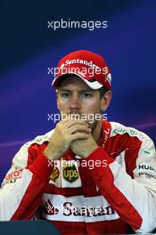 Sebastian Vettel (GER) Ferrari in the FIA Press Conference. 25.10.2015. Formula 1 World Championship, Rd 16, United States Grand Prix, Austin, Texas, USA, Race Day.