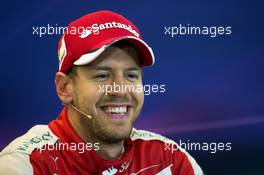 Sebastian Vettel (GER) Ferrari in the FIA Press Conference. 25.10.2015. Formula 1 World Championship, Rd 16, United States Grand Prix, Austin, Texas, USA, Race Day.