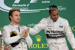 Nico Rosberg (GER), Mercedes AMG F1 Team and Lewis Hamilton (GBR), Mercedes AMG F1 Team  25.10.2015. Formula 1 World Championship, Rd 16, United States Grand Prix, Austin, Texas, USA, Race Day.