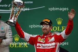 3rd place Sebastian Vettel (GER) Ferrari. 25.10.2015. Formula 1 World Championship, Rd 16, United States Grand Prix, Austin, Texas, USA, Race Day.