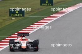 Will Stevens (GBR) Manor Marussia F1 Team with a puncture. 25.10.2015. Formula 1 World Championship, Rd 16, United States Grand Prix, Austin, Texas, USA, Race Day.