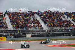 Lewis Hamilton (GBR) Mercedes AMG F1 W06. 25.10.2015. Formula 1 World Championship, Rd 16, United States Grand Prix, Austin, Texas, USA, Race Day.