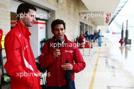 Alexander Rossi (USA) Manor Marussia F1 Team with the media. 24.10.2015. Formula 1 World Championship, Rd 16, United States Grand Prix, Austin, Texas, USA, Qualifying Day.