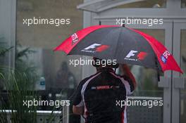 Sky Sports F1 umbrella. 24.10.2015. Formula 1 World Championship, Rd 16, United States Grand Prix, Austin, Texas, USA, Qualifying Day.