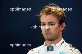 Nico Rosberg (GER) Mercedes AMG F1 in the post qualifying FIA Press Conference. 25.10.2015. Formula 1 World Championship, Rd 16, United States Grand Prix, Austin, Texas, USA, Race Day.