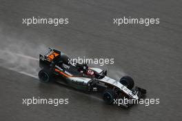 Nico Hulkenberg (GER) Sahara Force India F1 VJM08 in the qualifying session. 25.10.2015. Formula 1 World Championship, Rd 16, United States Grand Prix, Austin, Texas, USA, Race Day.