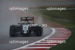 Sergio Perez (MEX) Sahara Force India F1 VJM08 in the qualifying session. 25.10.2015. Formula 1 World Championship, Rd 16, United States Grand Prix, Austin, Texas, USA, Race Day.