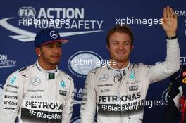 Pole for Nico Rosberg (GER) Mercedes AMG F1 W06, 2nd for Lewis Hamilton (GBR) Mercedes AMG F1 W06 . 25.10.2015. Formula 1 World Championship, Rd 16, United States Grand Prix, Austin, Texas, USA, Race Day.