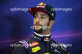 Daniel Ricciardo (AUS) Red Bull Racing in the post qualifying FIA Press Conference. 25.10.2015. Formula 1 World Championship, Rd 16, United States Grand Prix, Austin, Texas, USA, Race Day.