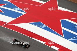 Romain Grosjean (FRA) Lotus F1 E23 in the qualifying session. 25.10.2015. Formula 1 World Championship, Rd 16, United States Grand Prix, Austin, Texas, USA, Race Day.