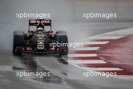 Romain Grosjean (FRA) Lotus F1 E23 in the qualifying session. 25.10.2015. Formula 1 World Championship, Rd 16, United States Grand Prix, Austin, Texas, USA, Race Day.