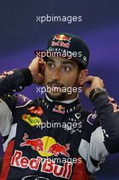 Daniel Ricciardo (AUS) Red Bull Racing in the post qualifying FIA Press Conference. 25.10.2015. Formula 1 World Championship, Rd 16, United States Grand Prix, Austin, Texas, USA, Race Day.