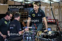 Romain Grosjean (FRA) Lotus F1 E23. 22.10.2015. Formula 1 World Championship, Rd 16, United States Grand Prix, Austin, Texas, USA, Preparation Day.