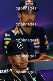 Lewis Hamilton (GBR) Mercedes AMG F1 in the FIA Press Conference. 22.10.2015. Formula 1 World Championship, Rd 16, United States Grand Prix, Austin, Texas, USA, Preparation Day.