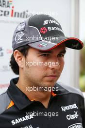 Sergio Perez (MEX) Sahara Force India F1. 22.10.2015. Formula 1 World Championship, Rd 16, United States Grand Prix, Austin, Texas, USA, Preparation Day.