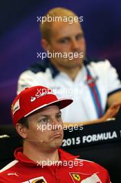 Kimi Raikkonen (FIN) Ferrari and Valtteri Bottas (FIN) Williams in the FIA Press Conference. 22.10.2015. Formula 1 World Championship, Rd 16, United States Grand Prix, Austin, Texas, USA, Preparation Day.