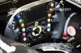 Lotus F1 E23 steering wheel. 22.10.2015. Formula 1 World Championship, Rd 16, United States Grand Prix, Austin, Texas, USA, Preparation Day.