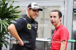 (L to R): Pastor Maldonado (VEN) Lotus F1 Team with Nicolas Todt (FRA) Driver Manager. 22.10.2015. Formula 1 World Championship, Rd 16, United States Grand Prix, Austin, Texas, USA, Preparation Day.
