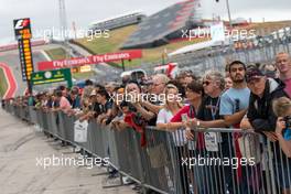 Fans in the pits. 22.10.2015. Formula 1 World Championship, Rd 16, United States Grand Prix, Austin, Texas, USA, Preparation Day.
