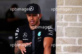 Lewis Hamilton (GBR) Mercedes AMG F1. 22.10.2015. Formula 1 World Championship, Rd 16, United States Grand Prix, Austin, Texas, USA, Preparation Day.