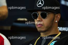 Lewis Hamilton (GBR) Mercedes AMG F1 in the FIA Press Conference. 22.10.2015. Formula 1 World Championship, Rd 16, United States Grand Prix, Austin, Texas, USA, Preparation Day.