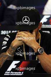 Lewis Hamilton (GBR) Mercedes AMG F1 in the FIA Press Conference. 22.10.2015. Formula 1 World Championship, Rd 16, United States Grand Prix, Austin, Texas, USA, Preparation Day.