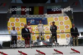 Race 1, 1st position Stoffel Vandoorne (BEL) Art Grand Prix, 2nd position Arthur Pic (FRA) Campos Racing and 3rd position Artem Markelov (Rus) Russian Time 22.08.2015. GP2 Series, Rd 7, Spa-Francorchamps, Belgium, Saturday.