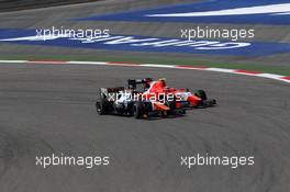 Race 1, Raffaele Marciello (ITA) Trident and  Norman Nato (FRA) Arden 18.04.2015. GP2 Series, Rd 1, Sakhir, Bahrain,Saturday.