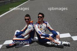 (L-R) Raffaele Marciello (ITA) Trident and Rene Binder (AUT) Trident 16.04.2015. GP2 Series, Rd 1, Sakhir, Bahrain, Thursday.