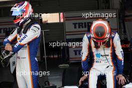 Race 1, Rene Binder (AUT) Trident and Raffaele Marciello (ITA) Trident 18.04.2015. GP2 Series, Rd 1, Sakhir, Bahrain,Saturday.