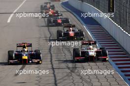 Race 2, Pierre Gasly (FRA) Dams and Arthur Pic (FRA) Campos Racing 11.10.2015. GP2 Series, Rd 9, Sochi Autodrom, Sochi, Russia, Sunday.