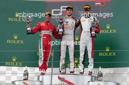 Race 1,  1st position Luca Ghiotto (ITA) Trident, 2nd position Antonio Fuoco (ITA) Carlin and 3rd position Esteban Ocon (FRA) ART Grand Prix 20.06.2015. GP3 Series, Rd 2, Spielberg, Austria, Saturday.